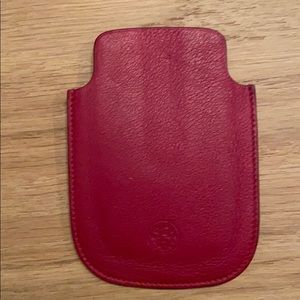 Red leather Hermès pouch